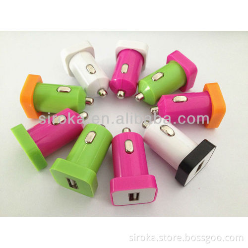 12/24V Single mini USB charger 5V 1A electric car charger for Apple Android phones